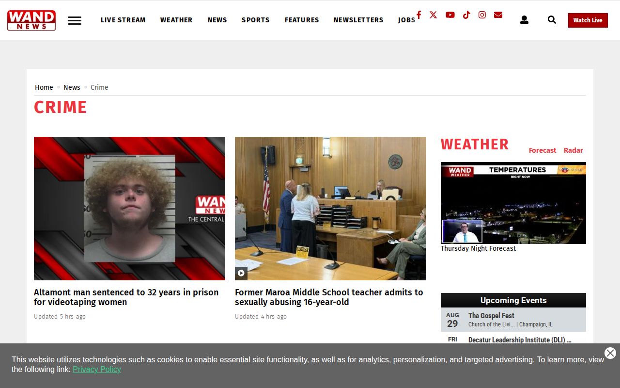 WAND regional crime section covering Moultrie County cases